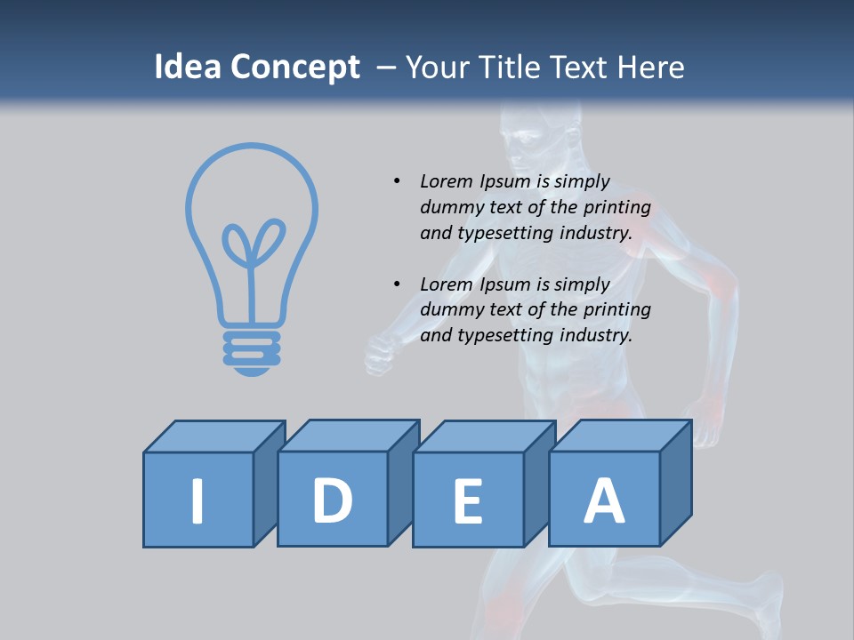 A Man Running With A Red And Blue Background PowerPoint Template