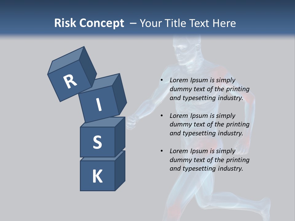 A Man Running With A Red And Blue Background PowerPoint Template