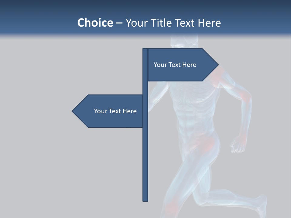 A Man Running With A Red And Blue Background PowerPoint Template
