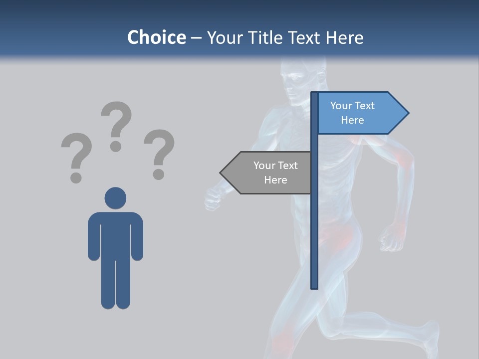 A Man Running With A Red And Blue Background PowerPoint Template