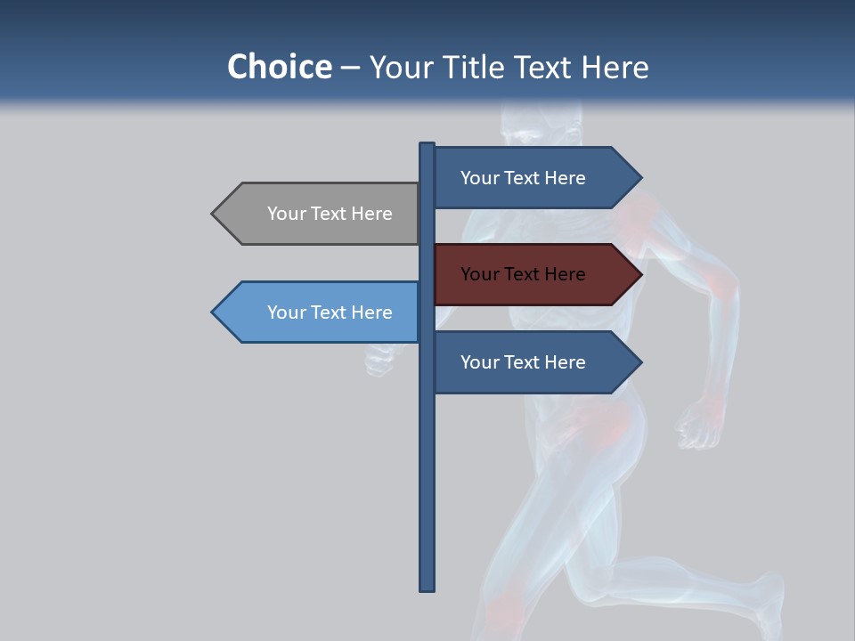 A Man Running With A Red And Blue Background PowerPoint Template