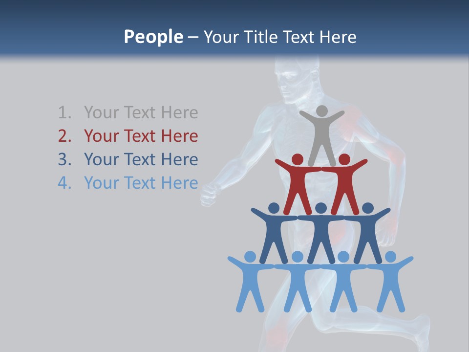 A Man Running With A Red And Blue Background PowerPoint Template