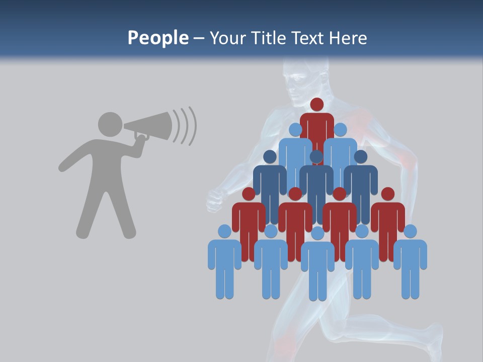 A Man Running With A Red And Blue Background PowerPoint Template