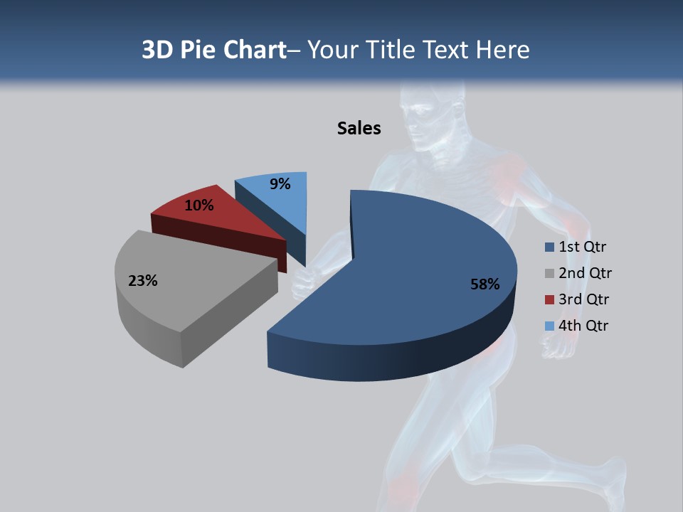 A Man Running With A Red And Blue Background PowerPoint Template
