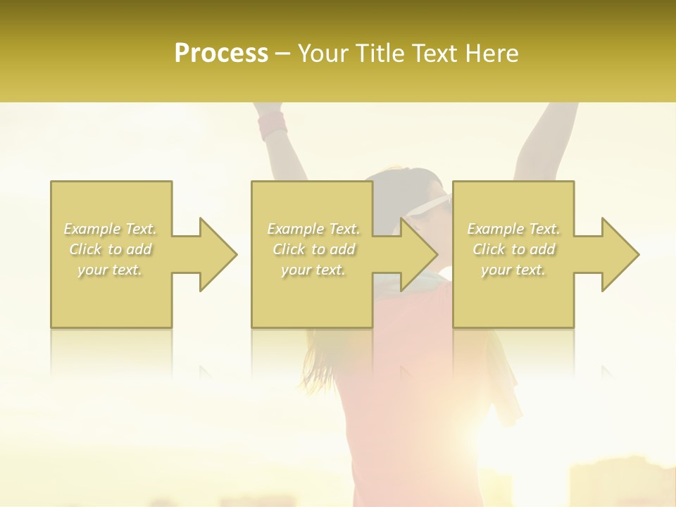 A Woman Holding Up A Sign That Says Name Of Presentation Company Name PowerPoint Template