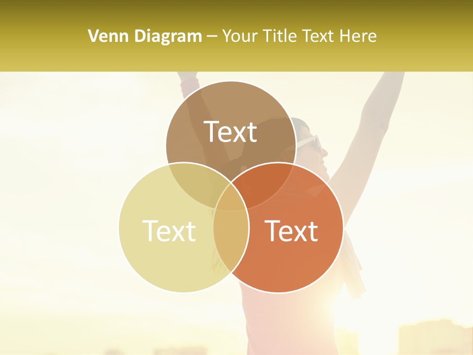 A Woman Holding Up A Sign That Says Name Of Presentation Company Name PowerPoint Template