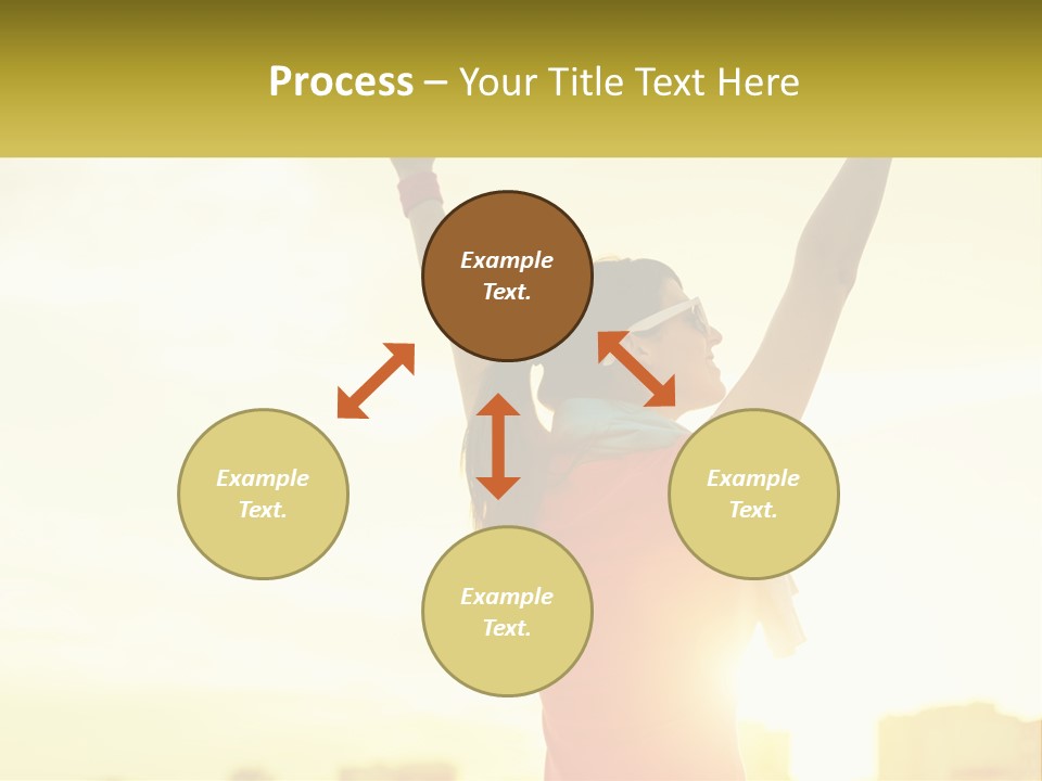 A Woman Holding Up A Sign That Says Name Of Presentation Company Name PowerPoint Template