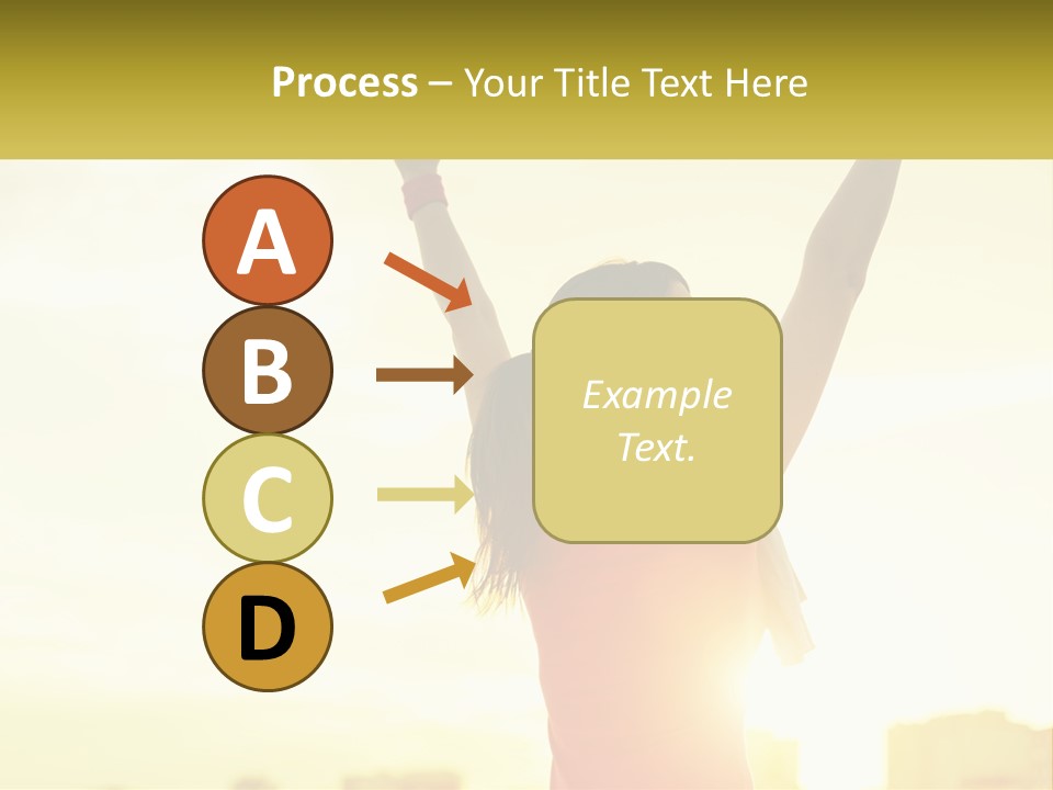 A Woman Holding Up A Sign That Says Name Of Presentation Company Name PowerPoint Template