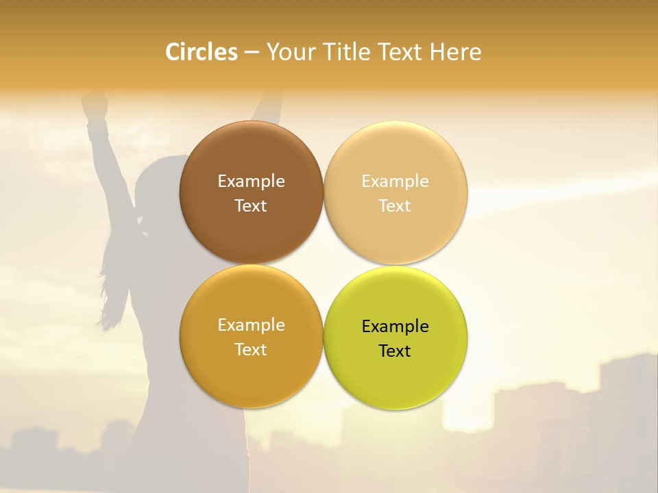 A Woman Raising Her Arms In The Air PowerPoint Template