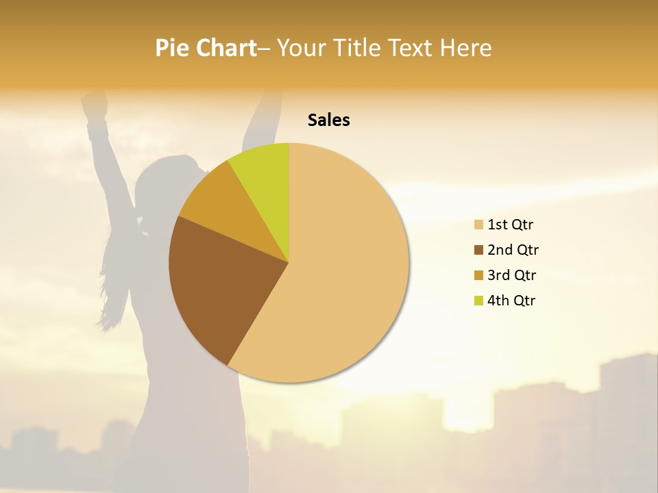 A Woman Raising Her Arms In The Air PowerPoint Template