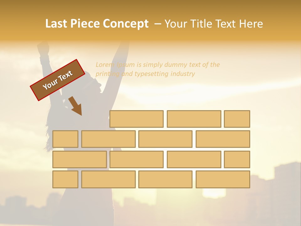 A Woman Raising Her Arms In The Air PowerPoint Template