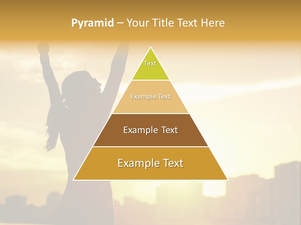 A Woman Raising Her Arms In The Air PowerPoint Template