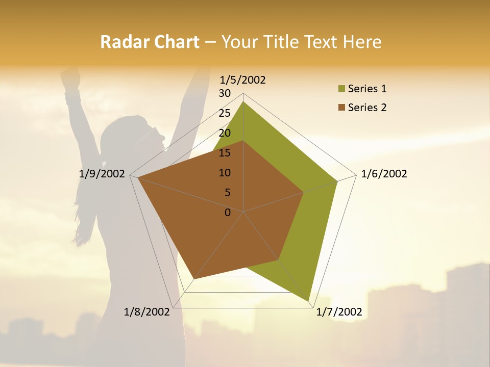 A Woman Raising Her Arms In The Air PowerPoint Template