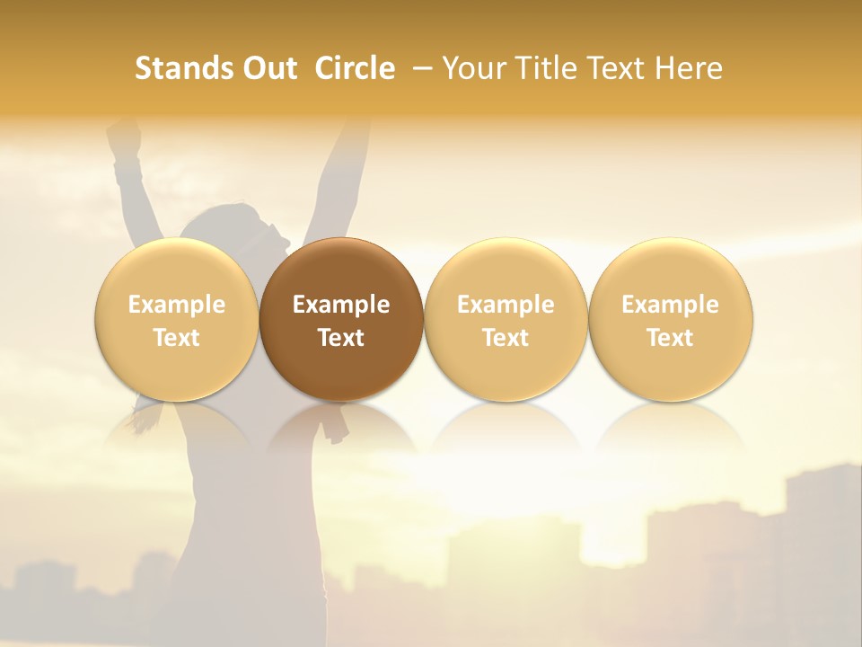 A Woman Raising Her Arms In The Air PowerPoint Template