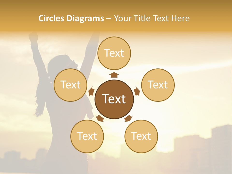 A Woman Raising Her Arms In The Air PowerPoint Template