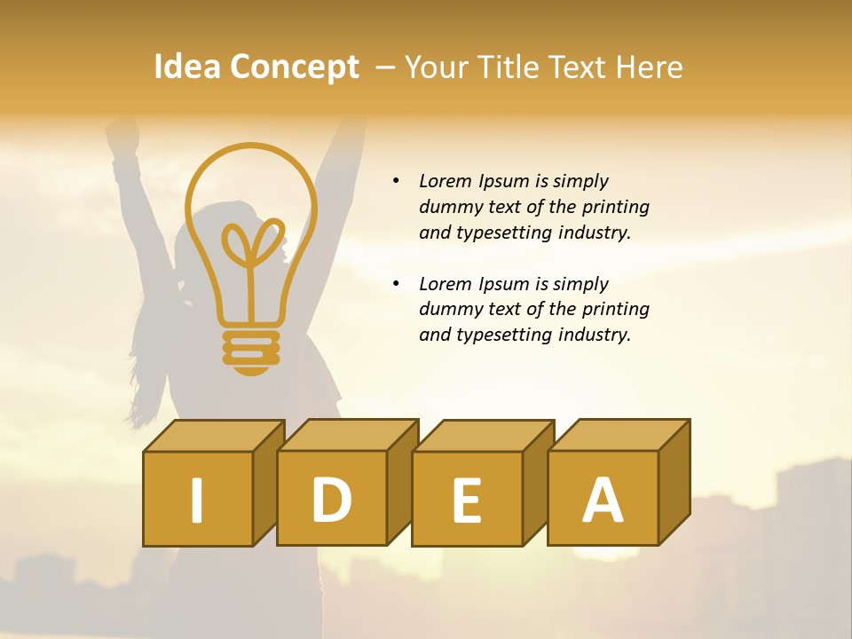 A Woman Raising Her Arms In The Air PowerPoint Template