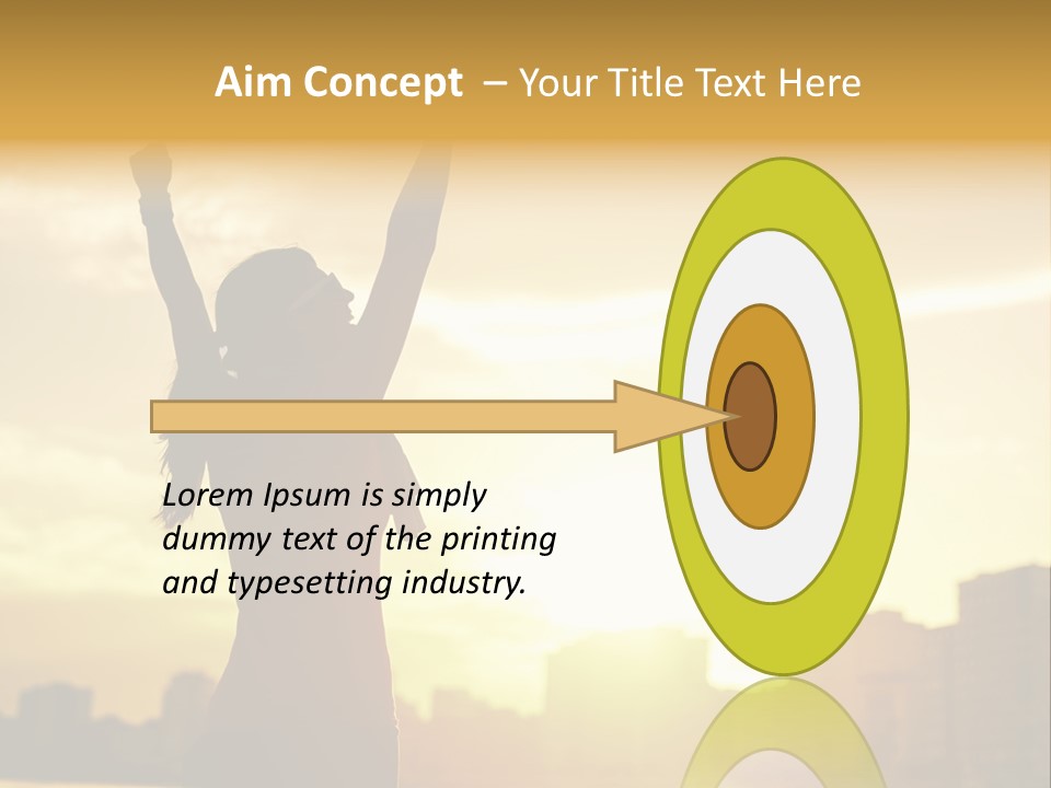 A Woman Raising Her Arms In The Air PowerPoint Template