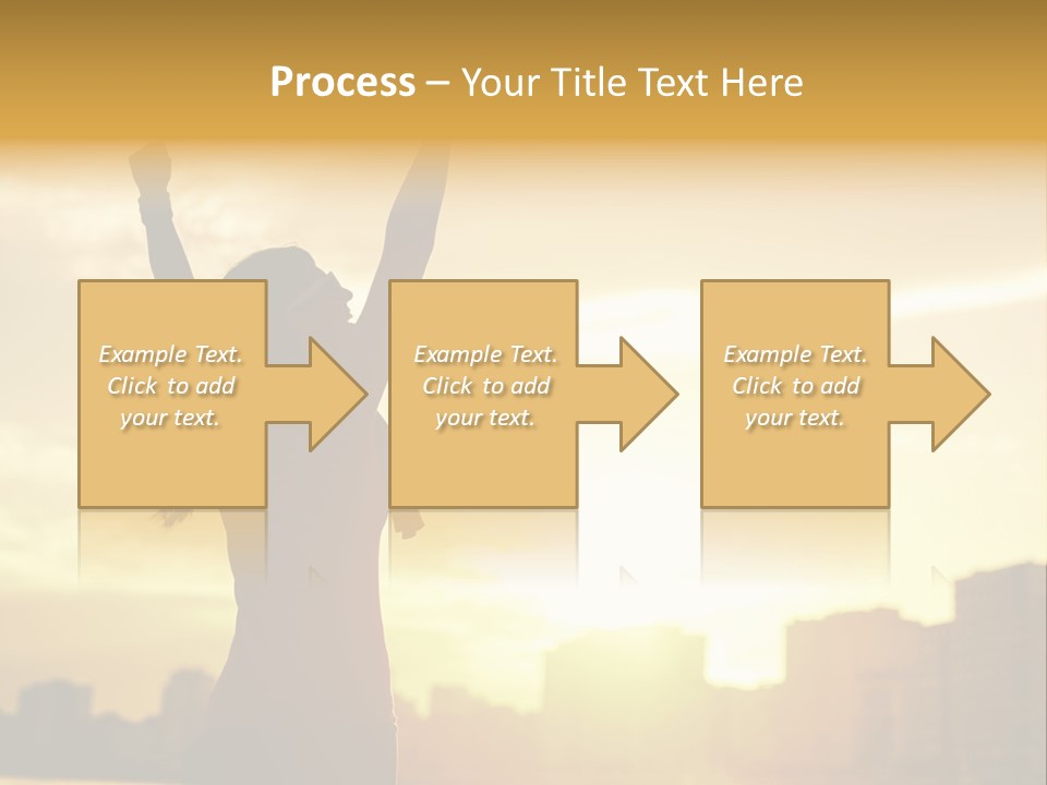 A Woman Raising Her Arms In The Air PowerPoint Template