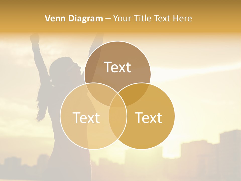 A Woman Raising Her Arms In The Air PowerPoint Template