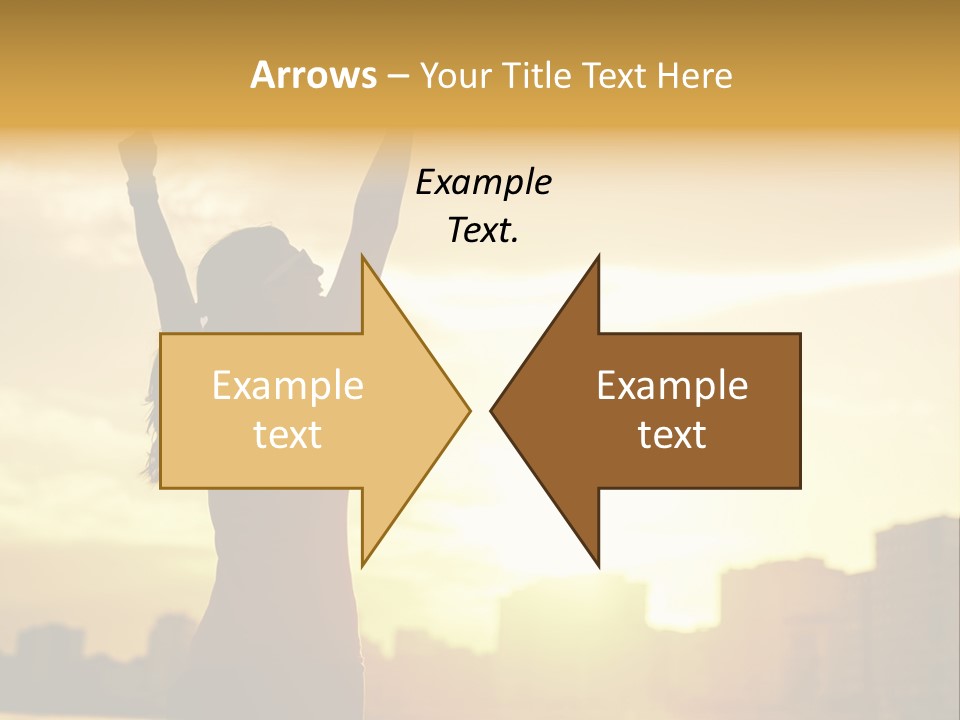 A Woman Raising Her Arms In The Air PowerPoint Template