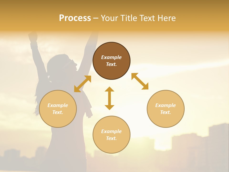 A Woman Raising Her Arms In The Air PowerPoint Template