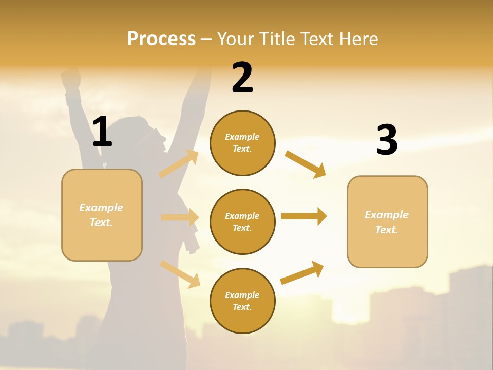 A Woman Raising Her Arms In The Air PowerPoint Template