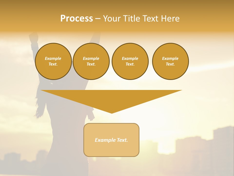 A Woman Raising Her Arms In The Air PowerPoint Template