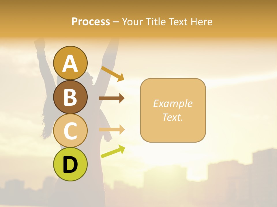 A Woman Raising Her Arms In The Air PowerPoint Template