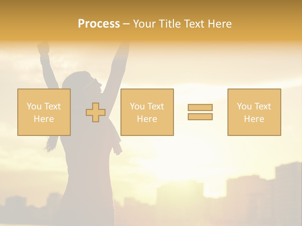 A Woman Raising Her Arms In The Air PowerPoint Template