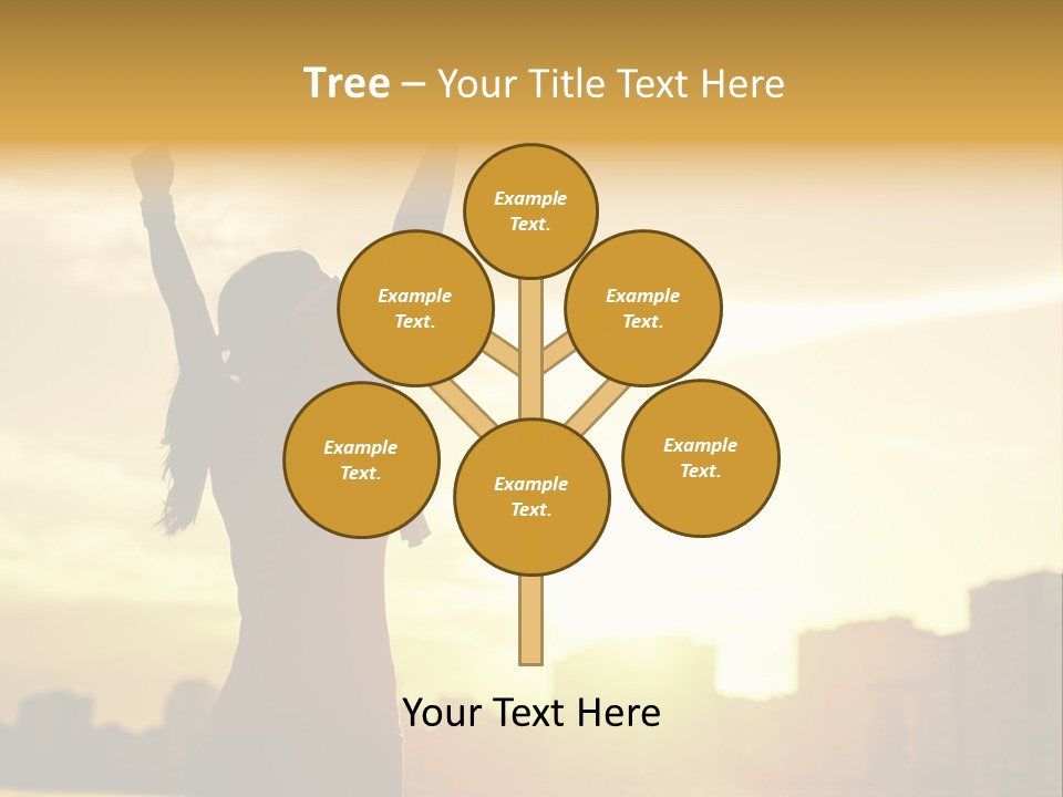 A Woman Raising Her Arms In The Air PowerPoint Template
