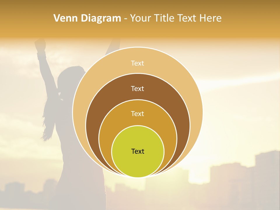 A Woman Raising Her Arms In The Air PowerPoint Template