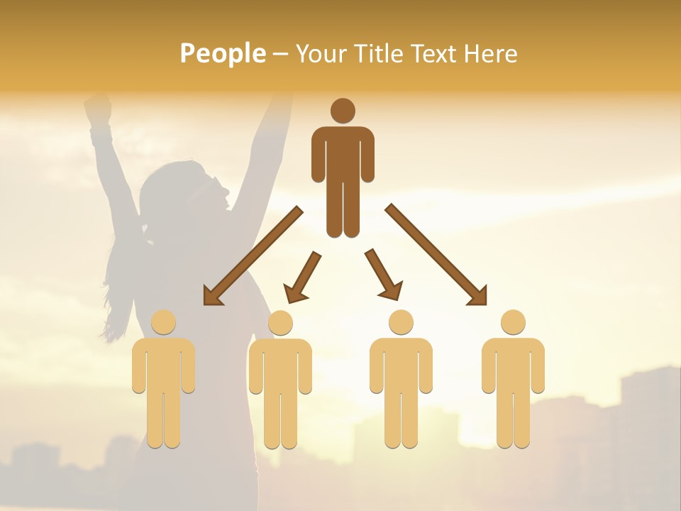 A Woman Raising Her Arms In The Air PowerPoint Template