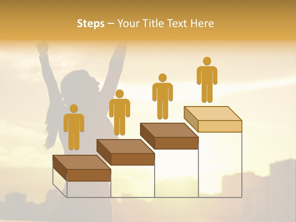 A Woman Raising Her Arms In The Air PowerPoint Template