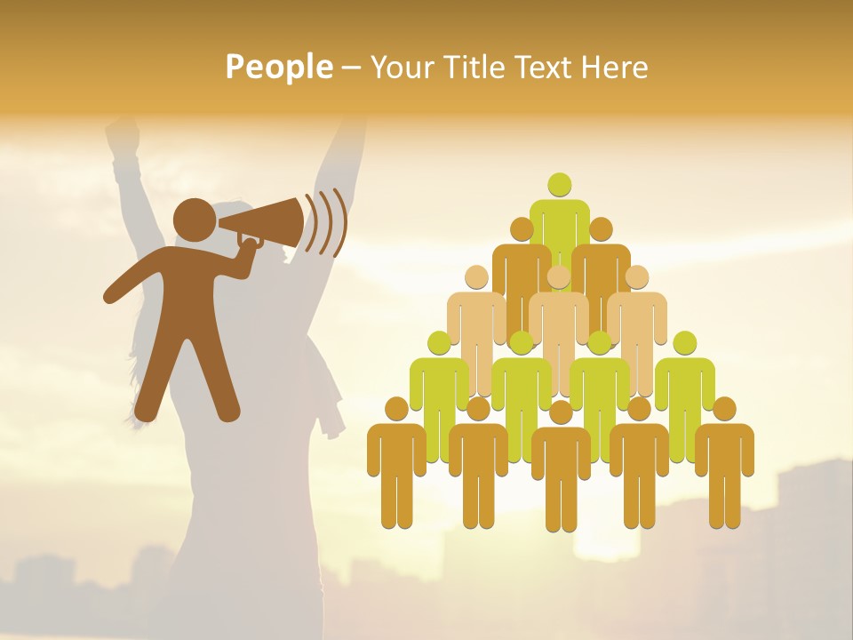 A Woman Raising Her Arms In The Air PowerPoint Template