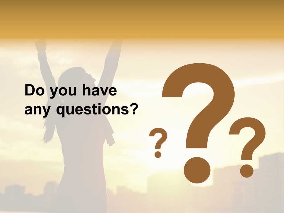 A Woman Raising Her Arms In The Air PowerPoint Template