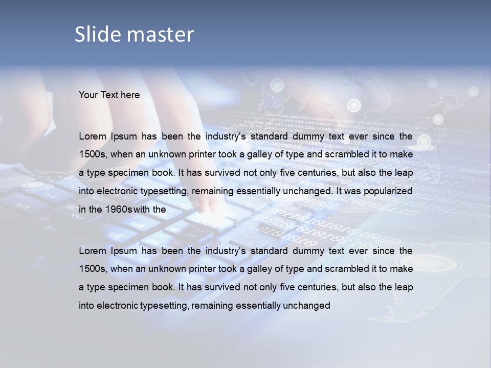 A Person Typing On A Laptop With A Finger On The Keyboard PowerPoint Template
