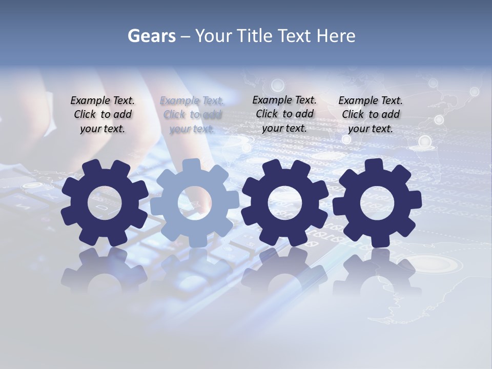 A Person Typing On A Laptop With A Finger On The Keyboard PowerPoint Template