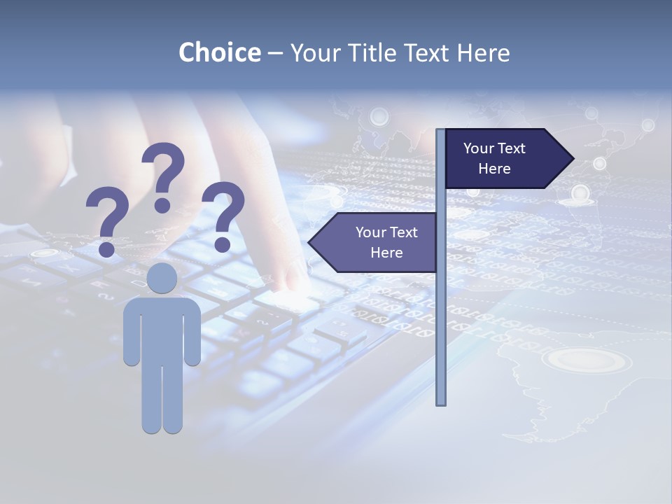 A Person Typing On A Laptop With A Finger On The Keyboard PowerPoint Template