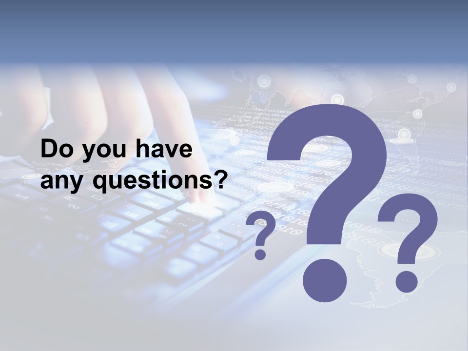 A Person Typing On A Laptop With A Finger On The Keyboard PowerPoint Template