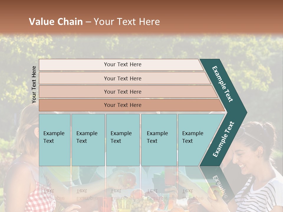 A Group Of People Sitting Around A Table With Food PowerPoint Template