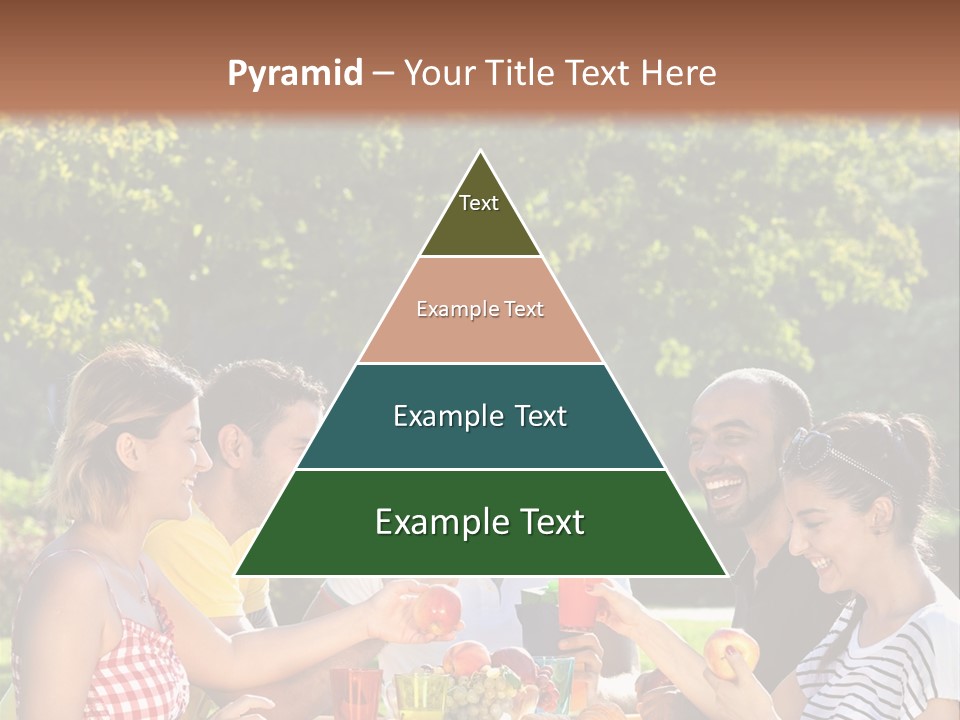 A Group Of People Sitting Around A Table With Food PowerPoint Template