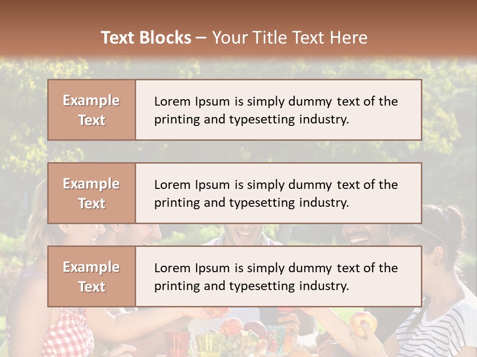 A Group Of People Sitting Around A Table With Food PowerPoint Template