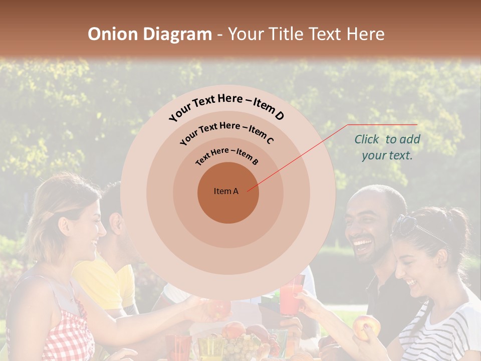 A Group Of People Sitting Around A Table With Food PowerPoint Template