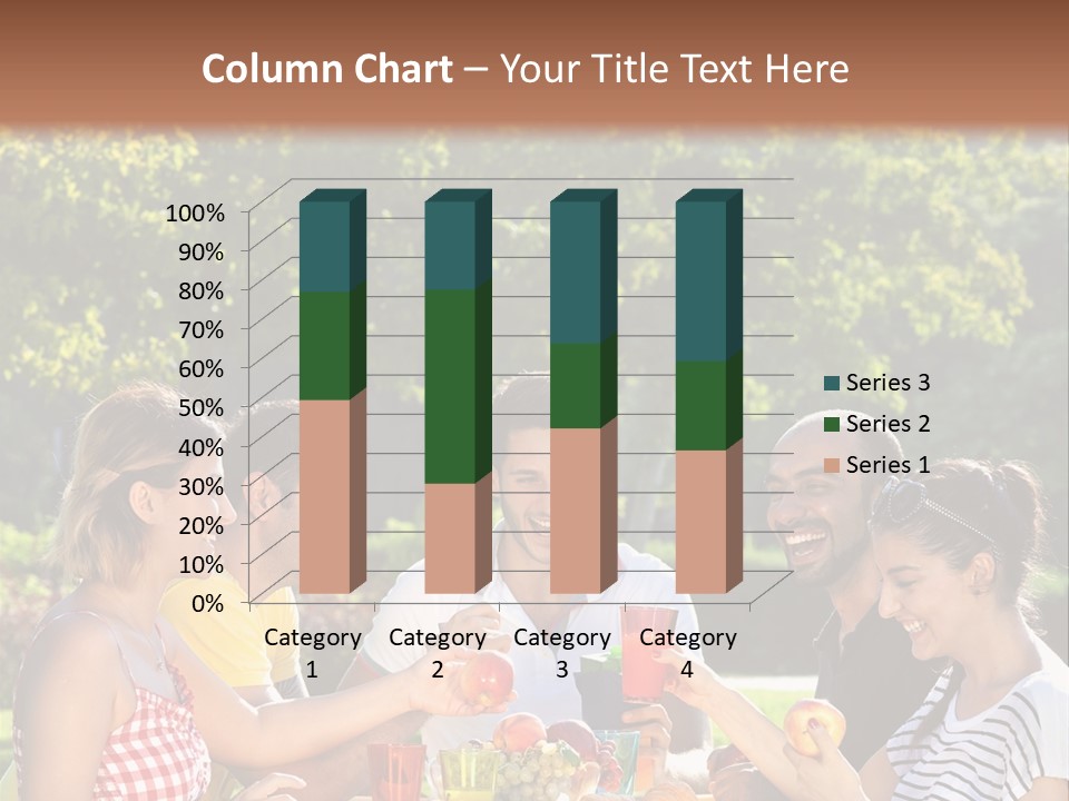 A Group Of People Sitting Around A Table With Food PowerPoint Template