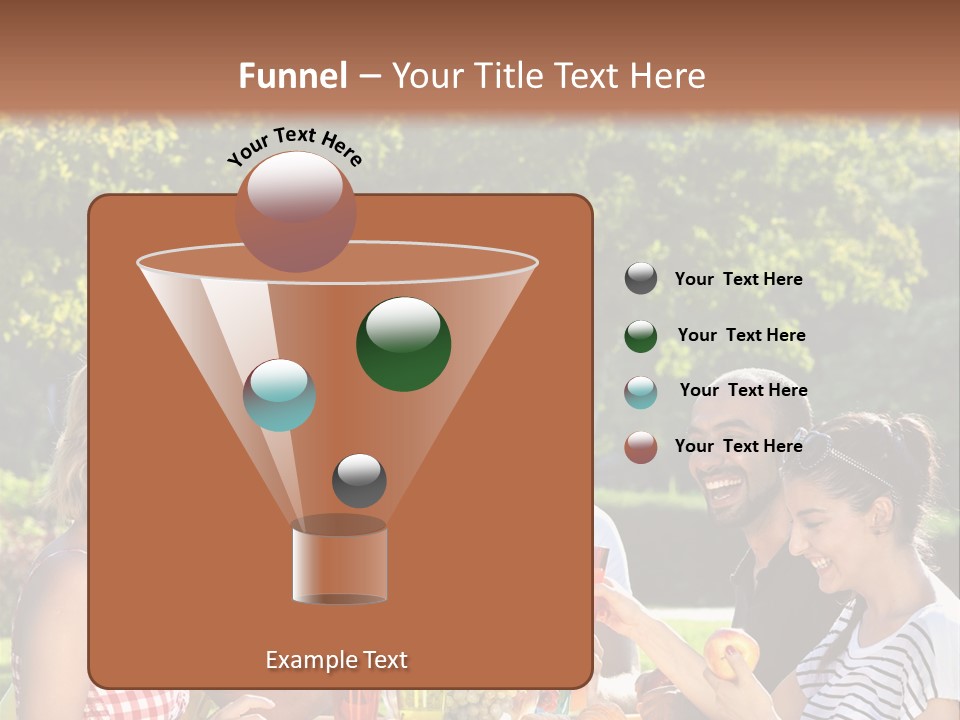 A Group Of People Sitting Around A Table With Food PowerPoint Template