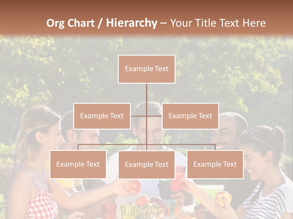 A Group Of People Sitting Around A Table With Food PowerPoint Template