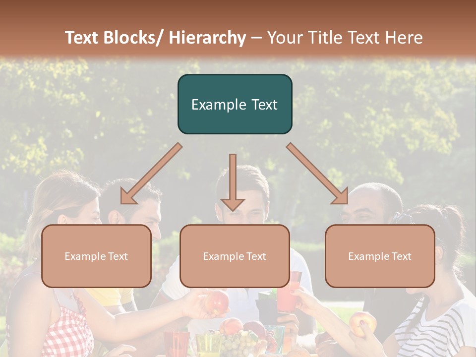 A Group Of People Sitting Around A Table With Food PowerPoint Template
