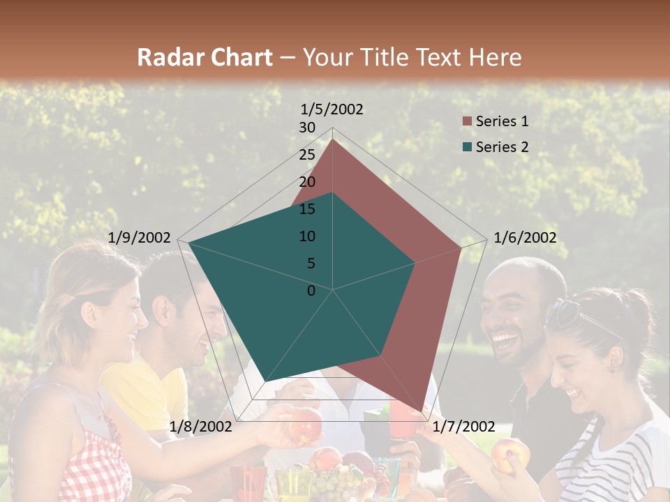 A Group Of People Sitting Around A Table With Food PowerPoint Template