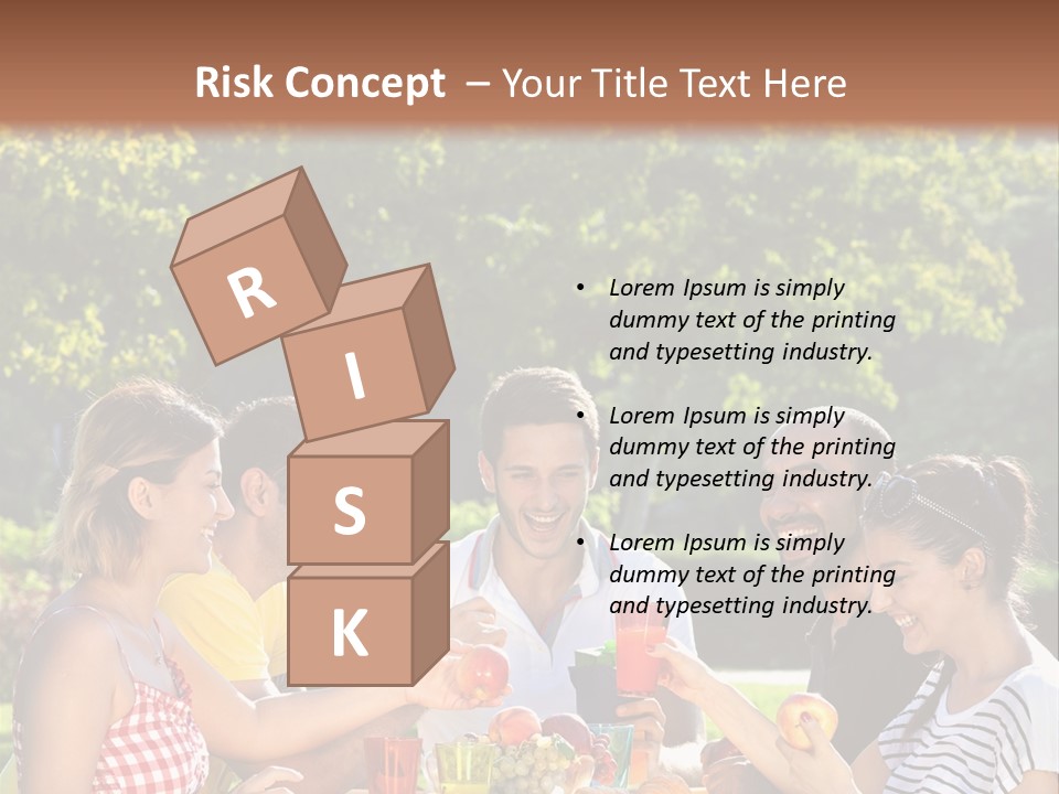 A Group Of People Sitting Around A Table With Food PowerPoint Template