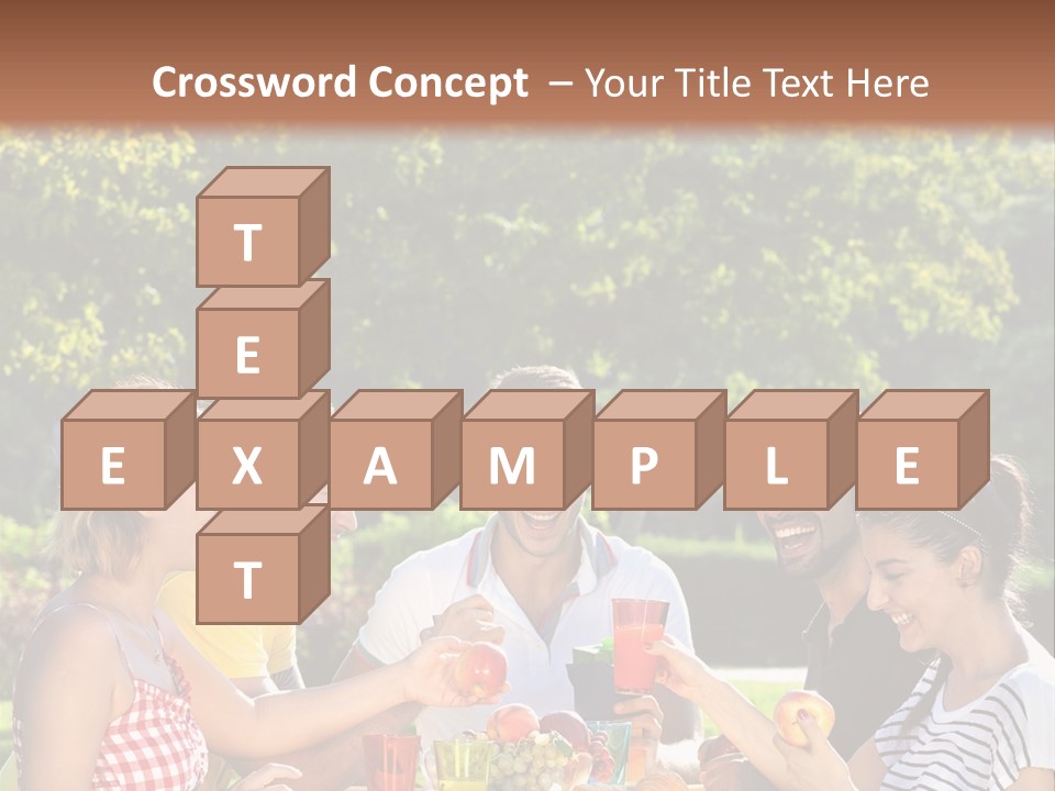 A Group Of People Sitting Around A Table With Food PowerPoint Template
